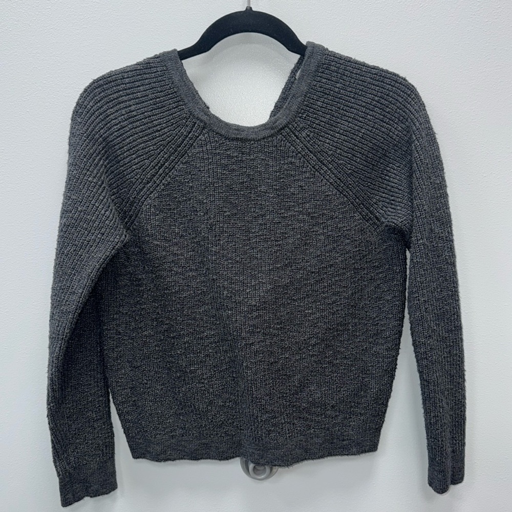 Aerie Dark Grey Knot Back Sweater
